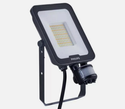 Philips 108365876 Ledinaire Led Floodlight Cct With Pir Movement Sensor Ip65 50W from B&Q