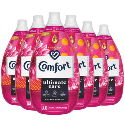 Comfort Fuchsia Ultimate Care Passion Liquid Fabric Conditioner 58W,, 6Pk 870Ml