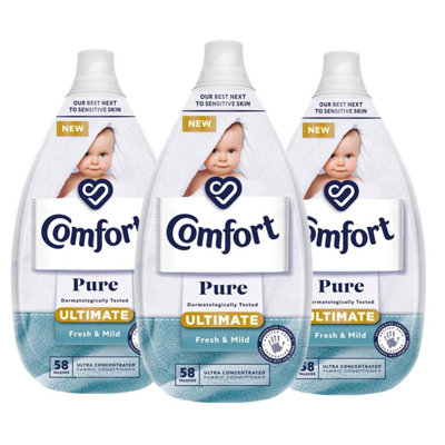 Comfort Ultra Concentrated Pure Fabric Conditioner Fresh & Mild 870Ml, 58W, 3Pk