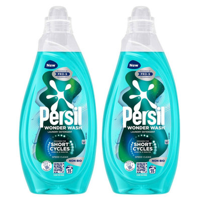 Persil Wonder Wash Liquid Laundry Detergent Non Bio Speed Clean 55W 1.485L, 2Pk