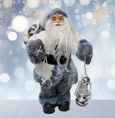Decoris Traditional White Plush Santa Standing Father Christmas Decor. 30Cm - Image 4