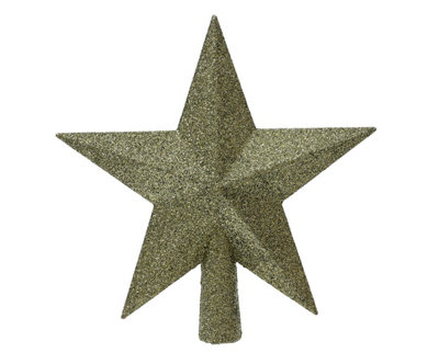 Decoris Rosemary Green Christmas Tree Topper Star Glitter Tree Decoration 19Cm from B&Q