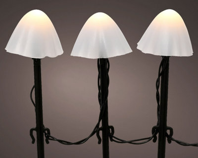 Lumineo 20 White Mushroom Stake Lights Mini Christmas Led Pathway Lights Warm White from B&Q