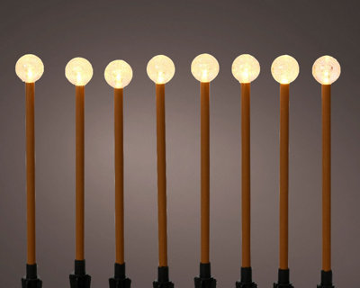 Lumineo 8 Mini Christmas Stake Lights Twinkling Globe Pathway Post Lights Warm White Led from B&Q
