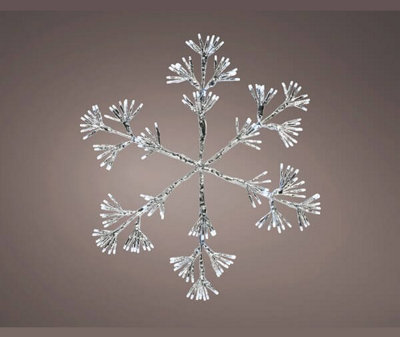 Kaemingk Christmas Silver Starburst Snowflake Decoration 336 White Leds78Cm from B&Q