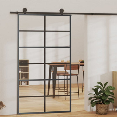 B&Q -  Sliding Door Esg Glass And Aluminium 102X205 Cm Black