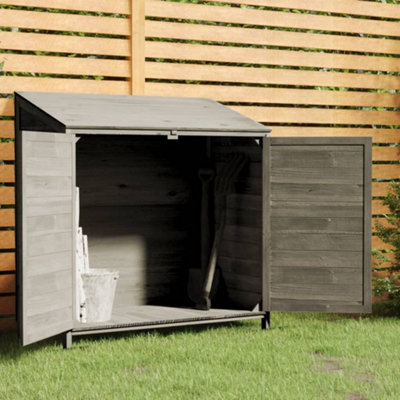 B&Q -  Garden Shed Anthracite 102X52X112 Cm Solid Wood Fir
