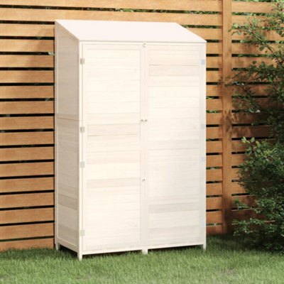 B&Q -  Garden Shed White 102X52X174.5 Cm Solid Wood Fir