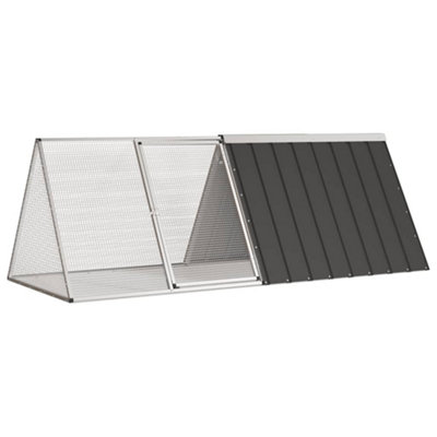 Walplus Rabbit Cage Anthracite 201.5X80.5X71 Cm Galvanised Steel