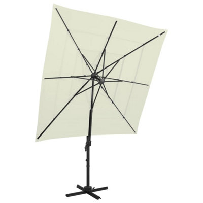Walplus 4-Tier Garden Parasol With Aluminium Pole Sand 250X250 Cm