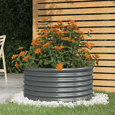 B&Q -  Garden Planter Galvanised Steel 80X80X36 Cm Anthracite