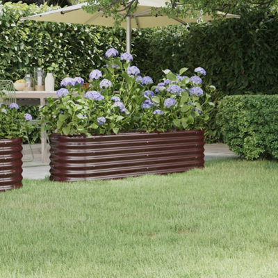 B&Q -  Garden Raised Bed Galvanised Steel 152X40X36 Cm Brown