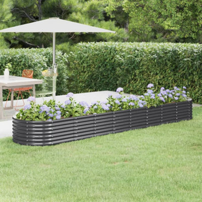 B&Q -  Garden Raised Bed Galvanised Steel 368X80X36 Cm Anthracite