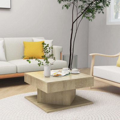 Walplus Coffee Table Sonoma Oak 57X57X30 Cm Engineered Wood