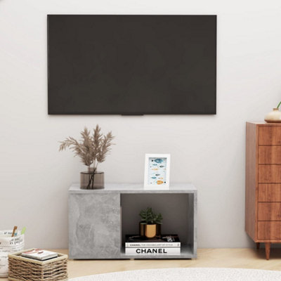 Walplus Tv Cabinet Concrete Grey 60X24X32Cm Engineered Wood from B&Q