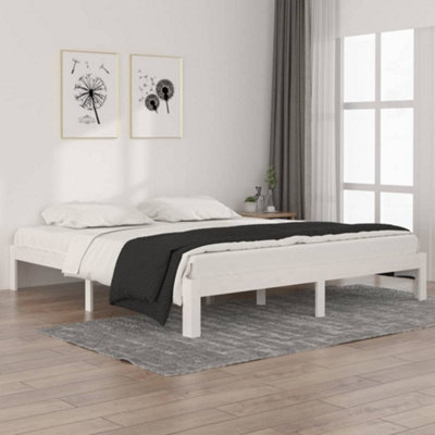 Walplus Bed Frame Without Mattress White 180X200Cm Super King Size from B&Q