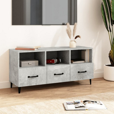 Walplus Tv Cabinet Concrete Grey 102X35X50 Cm Engineered Wood from B&Q