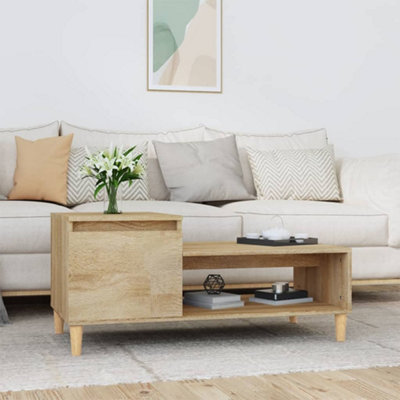 Walplus Coffee Table Sonoma Oak 100X50X45 Cm Engineered Wood