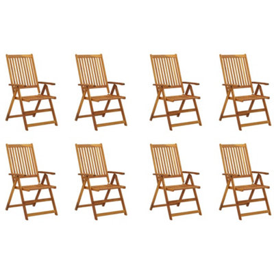  - Folding Garden Chairs 8 Pcs Solid Acacia Wood