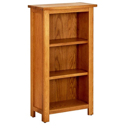 Vidaxl Solid Oak Wood Bookcase - 45x22.5x82 cm - Brown - 3 Shelves - Image 3