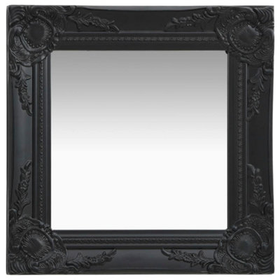 Vidaxl Wall Mirror Baroque Style 40X40 Cm Black from B&Q