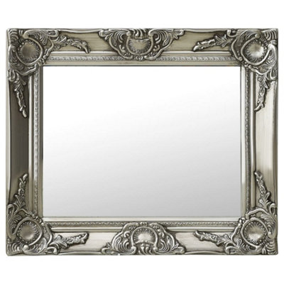 Vidaxl Silver Wall Mirror Baroque Style 50X40 Cm