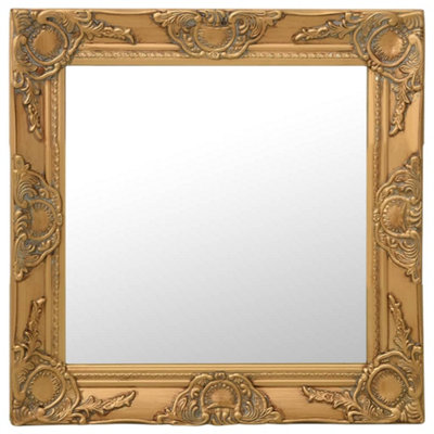 B&Q -  Wall Mirror Baroque Style 50X50 Cm Gold