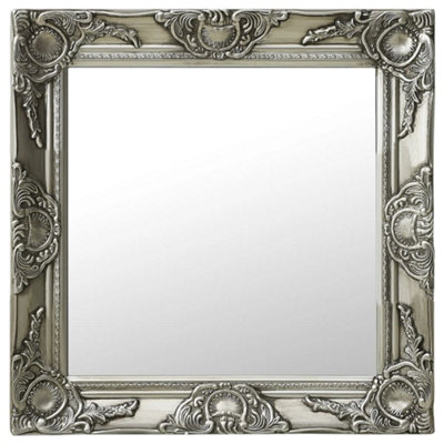 Vidaxl Wall Mirror Baroque Style 50X50 Cm Silver from B&Q