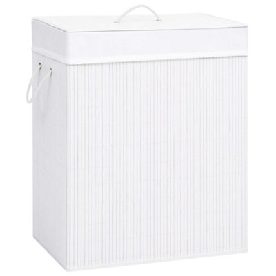 B&Q -  Bamboo Laundry Basket White 100 L