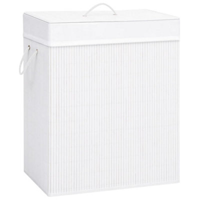 Vidaxl Bamboo Laundry Basket White 83 L from B&Q