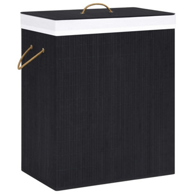 Vidaxl Bamboo Laundry Basket Black 83 L from B&Q