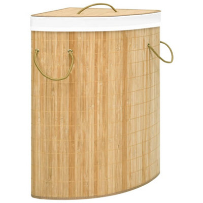 Vidaxl Bamboo Corner Laundry Basket 60 L from B&Q