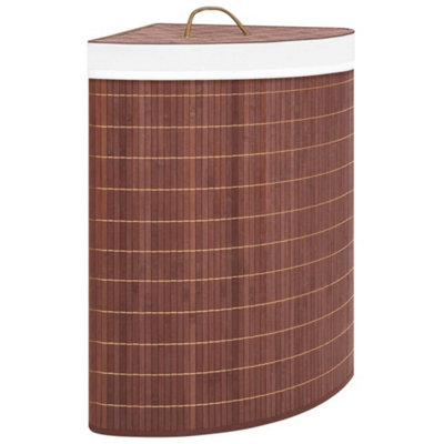 Vidaxl Bamboo Corner Laundry Basket Brown 60 L from B&Q
