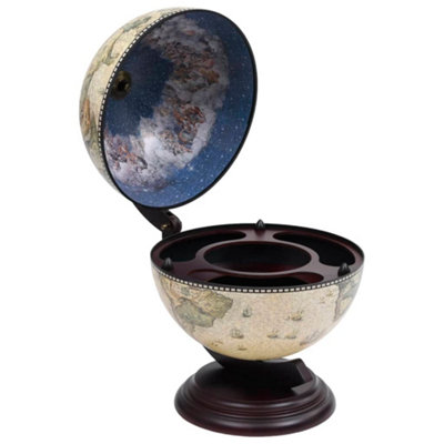 Vidaxl Tabletop Globe Bar Wine Stand Eucalyptus Wood Green from B&Q