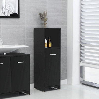 Vidaxl Bathroom Cabinet 30X30x95 Cm Engineered Wood Black