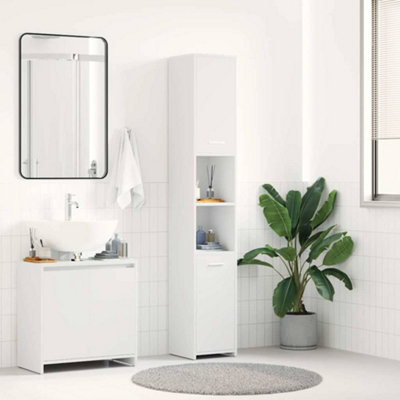 Vidaxl Bathroom Cabinet 30X30x183.5 Cm Engineered Wood White