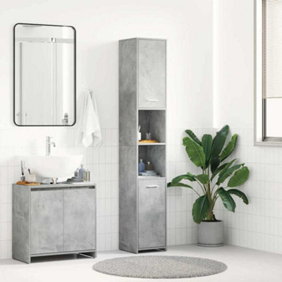 Vidaxl Bathroom Cabinet Concrete 30X30x183.5 Cm Engineered Wood Grey