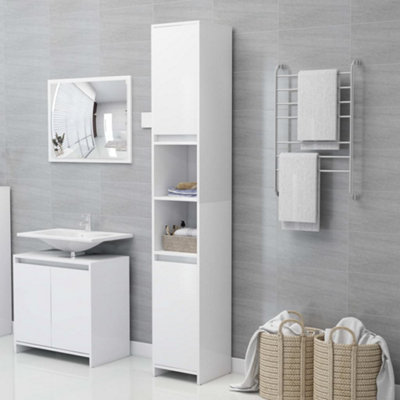 Vidaxl Bathroom Cabinet White Engineered Wood Home Cupboard Under Basin Unit - Image 2