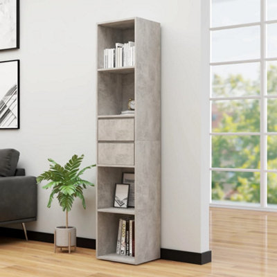 B&Q -  Book Cabinet Concrete Grey 36X30X171 Cm Engineered Wood