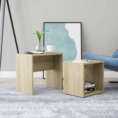 B&Q -  Coffee Table Set Sonoma Oak 48X30X45 Cm Engineered Wood