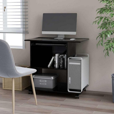 Vidaxl Computer Desk 80X50x75 Cm Engineered Wood Black - B&Q