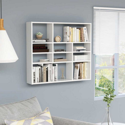 B&Q -  Wall Shelf White 90X16X78 Cm Engineered Wood