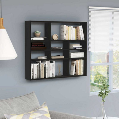 Vidaxl Wall Shelf 90X16x78 Cm Engineered Wood Black