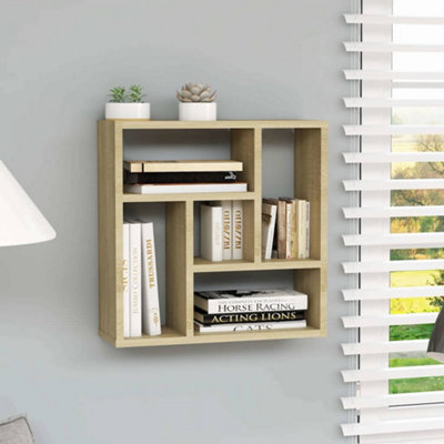 Vidaxl Wall Shelf Sonoma Oak 45.1X16X45.1 Cm Engineered Wood from B&Q