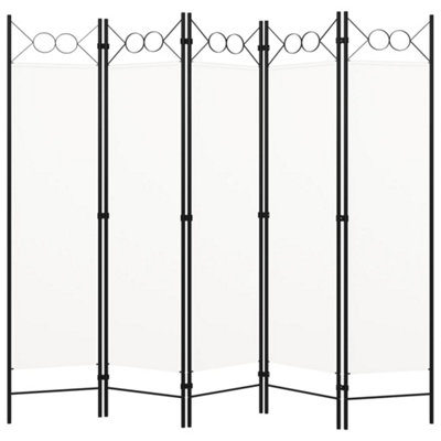 Vidaxl 5-Panel Room Divider White 200X180 Cm Room Dividers from B&Q