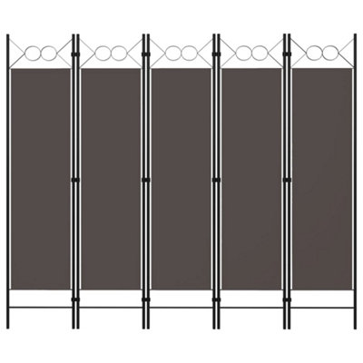 Vidaxl 5-Panel Room Divider Anthracite 200X180 Cm Room Dividers from B&Q