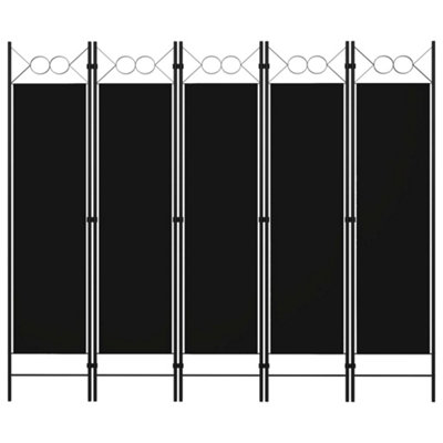 B&Q -  5-Panel Room Divider Black 200X180 Cm Room Dividers