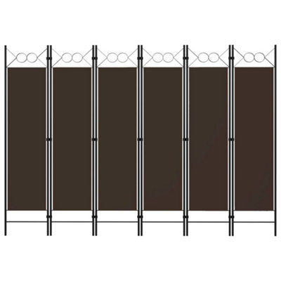 Vidaxl 6-Panel Room Divider Brown 240X180 Cm Room Dividers from B&Q