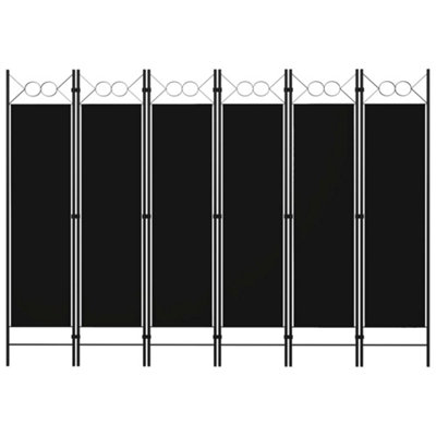 Vidaxl 6-Panel Room Divider Black 240X180 Cm Room Dividers from B&Q