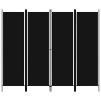 Vidaxl 4-Panel Room Divider Black 200X180 Cm Room Dividers from B&Q
